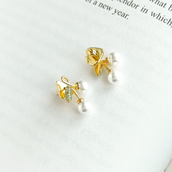 NEW KATE SPADE Cherie Cherry Gold Stud Earrings AUTHENTIC - Picture 3 of 3